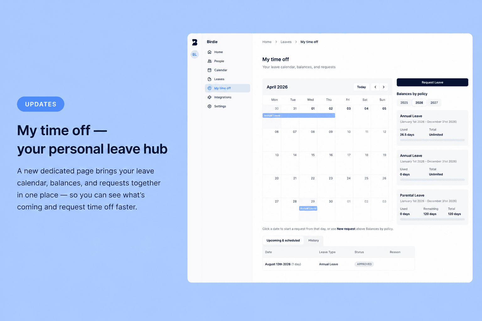 My time off — your personal leave hub
